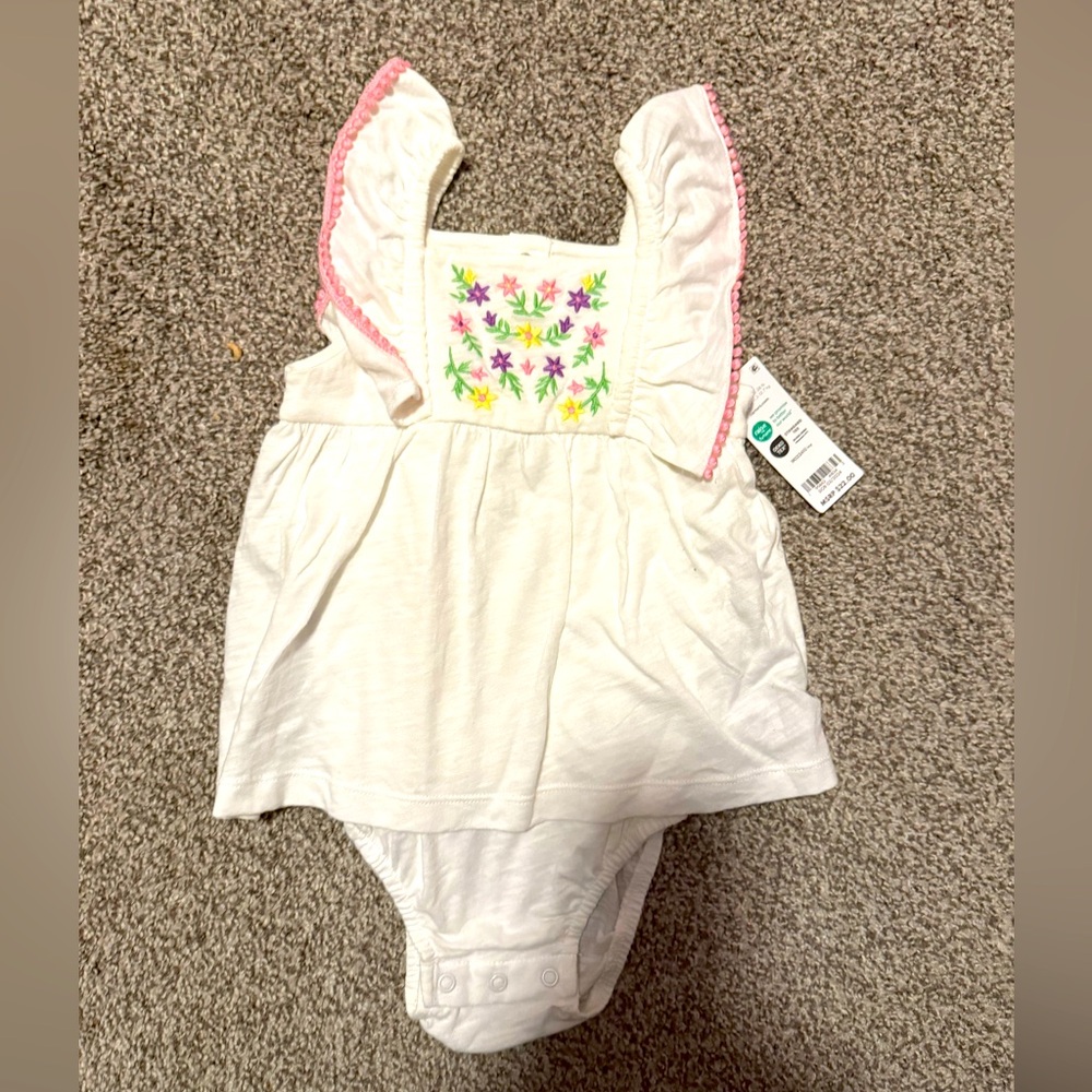 Carters Baby Girl Embroidered Romper